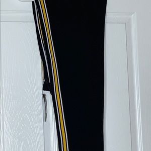 Fashion Nova Black Pants With Yellow Stripe Sz 2x